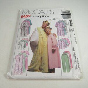 McCalls Easy 24999 Clothing Patterns UNCUT Nightgown/Dress, PJ, Robe, Shirts